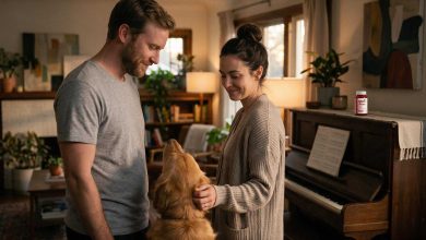 Goli Apple Cider Vinegar Gummies weight loss: couple relaxing at home with their dog, bottle nearby