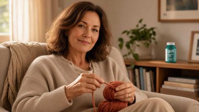 Citicoline vs alpha GPC: a woman winding wool into a ball beside her armchair